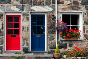 cottage with two doors